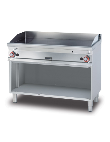 Professional gas fry top with smooth plateand...