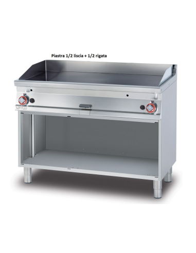 Fry top de gas profesional con 1/2 Placa lisa...
