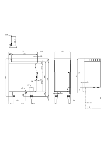 Professional gas fryer - Capacity 8+8-liter...