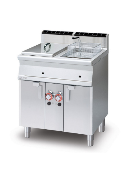 Friggitrice a gas professionale - Capacità vasche 18+18 lt - cm 80 x 70,5 x 90 h