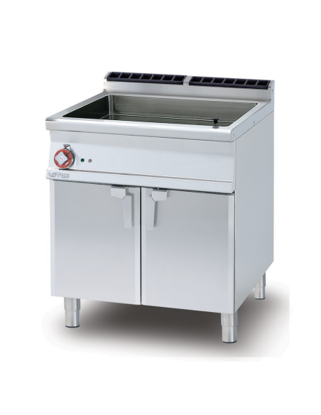 Professional Electric Braising Pan - Freestanding and Multifunctional - Enclosed Compartment with Doors - cm 80 x 70.5 x 90 h