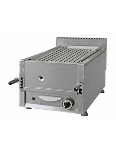 griglia a pietra lavica a gas professionale, ideale per carne e pesce -  cm 47 x 66 x 49 h