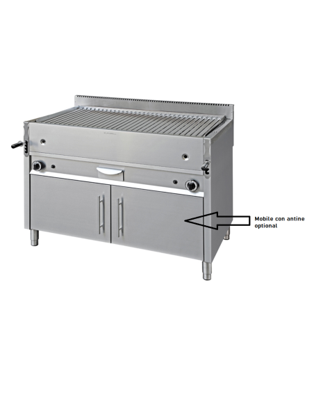 Professional gas lava stone grill, ideal for meat and fish - cm 120 x 66 x 95 h