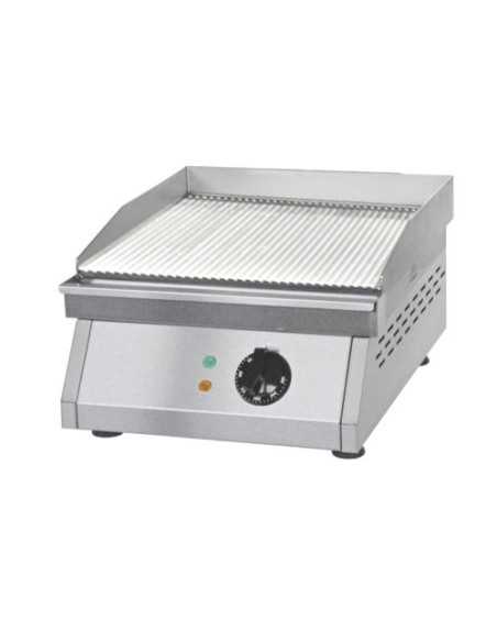 Electric fry top with grooved stainless steel - cooking surface cm 39.5 x 40