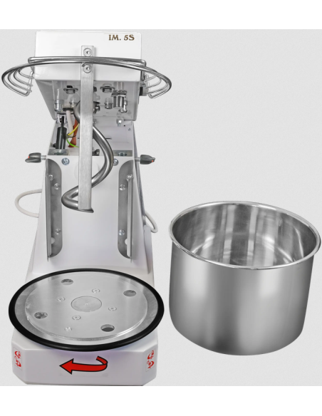 Impastatrice a spirale 10 Velocità - capacità Kg 5 - testa sollevabile e vasca estraibile - impasto per ciclo 5 kg
