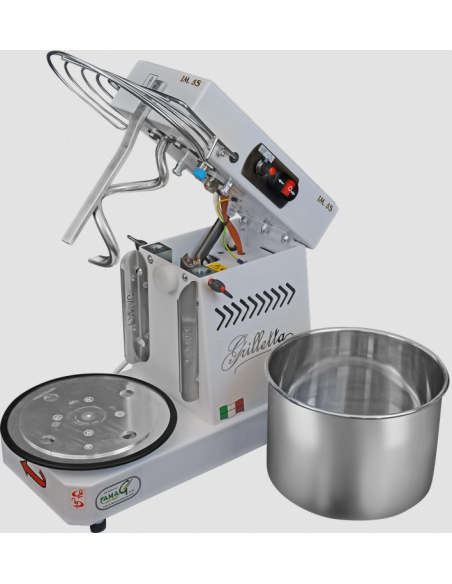 Spiral mixer High-hydration - 5 kg capacity - liftable head removable bowl - 5 kg dough per cycle
