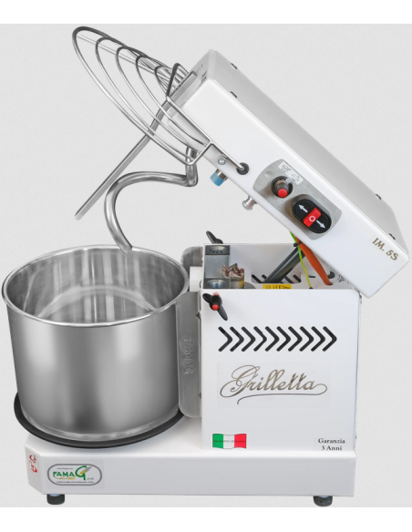 Impastatrice a spirale ad alta idratazione - capacità 5 kg - testa sollevabile vasca estraibile - impasto per ciclo 5 kg