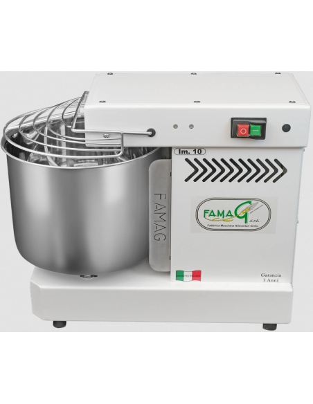 Impastatrice a spirale capacità kg 10 - testa fissa - impasto per ciclo 10 kg