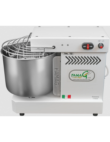 Impastatrice a spirale ad alta idratazione - capacità kg 10 - testa fissa - impasto per ciclo 10 kg