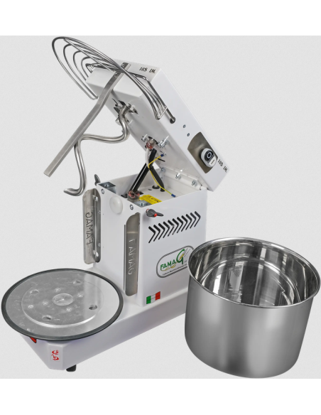 Spiral mixer 10 speeds - 10 kg capacity - liftable head removable tub