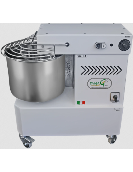 Spiral mixer 2 speeds - capacity 15 kg - fixed head - 15 kg of dough per cycle