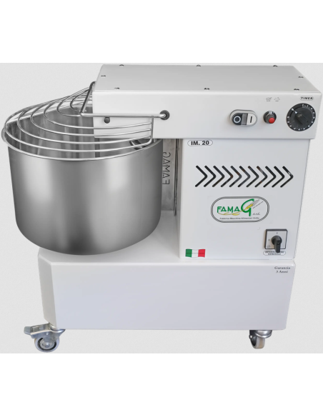 Spiral mixer 10 speeds - capacity 20 kg - fixed head - 20 kg of dough per cycle