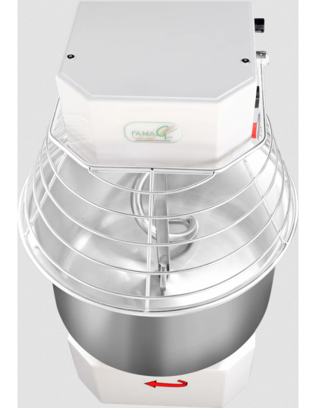 Impastatrice a spirale ad alta idratazione - 10 velocità - capacità kg 20 - testa fissa