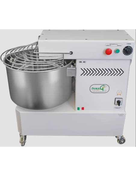 Impastatrice a spirale capacità Kg 40 - testa fissa - impasto per ciclo 40 kg
