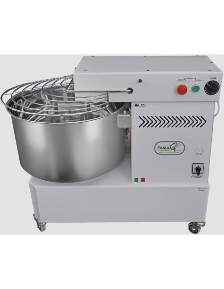 Impastatrice a spirale capacità kg 50 - testa fissa - impasto per ciclo 50 kg