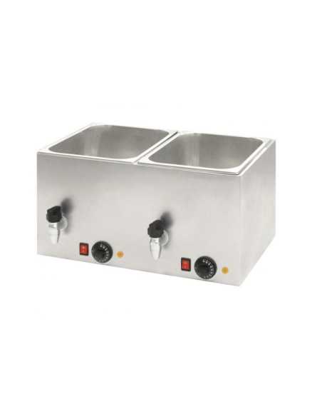 2-Tank Hot Water and Cooking Unit for Sausages - Temperature 0-110°C - Cm 56 x 35 x 29 h
