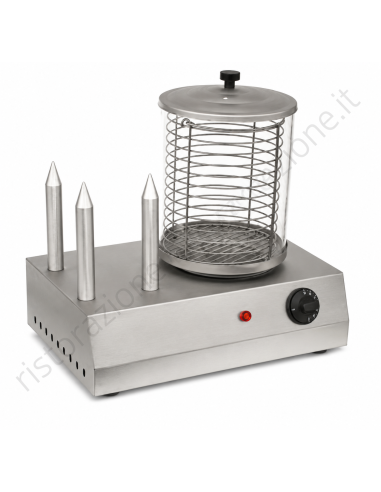 Wiener sausage warmer and cooker with glass...