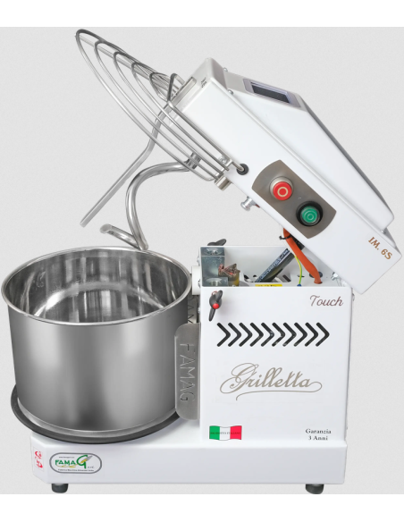 Impastatrice a spirale ad alta idratazione - TouchScreen - capacità Kg 6 - testa sollevabile vasca estraibile