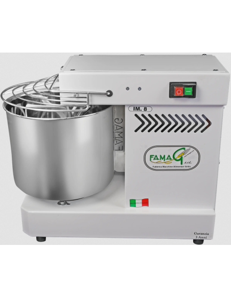 Impastatrice a spirale capacità kg 8 - testa fissa - impasto per ciclo 8 kg