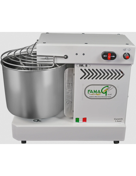 Impastatrice a spirale 10 velocità ad alta idratazione - capacità kg 8 - testa fissa - impasto per ciclo 8 kg