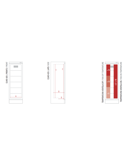 Vetrina refrigerata per vino rivestita in Legno - Temperatura +3° +16 °C - cm 66 x 64.5 x 188.5 h