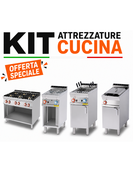 40cm Bain Marie, 18L Gas Fryer, 40L Pasta Cooker, 6-Burner Gas Range