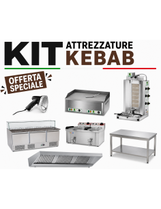 Kit Completo para Kebab con Saladette de 3 Puertas, Gyros...