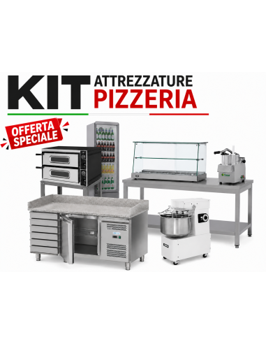 25kg Spiral Mixer, 8-Pizza Oven, Pizza Counter,...