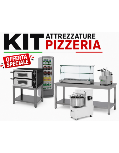 25kg Spiral Mixer, 8-Pizza Oven, Pizza Counter,...