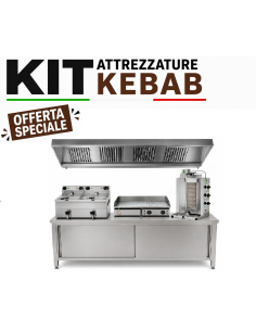Complete Kebab Kit with 6-Burner Gas Gyros, Fry Top,... 2