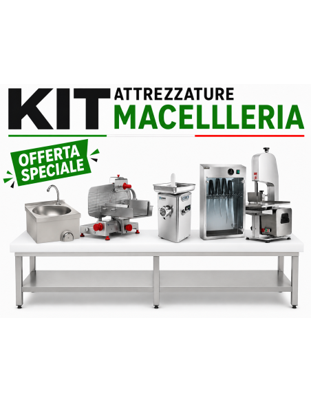 Complete Butchery Kit with Refrigerated Meat Grinder, Bone Saw and Meat Slicer