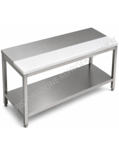 Table with shelf AISI 304 - 1/2nd floor polyethylene 1/2... 2