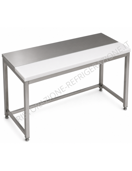 Tavolo AISI 304 - 1/2 piano polietilene 1/2 AISI 304 - Profondità 80