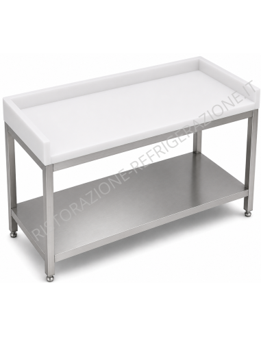 Tavolo con ripiano AISI 304 - Piano in...