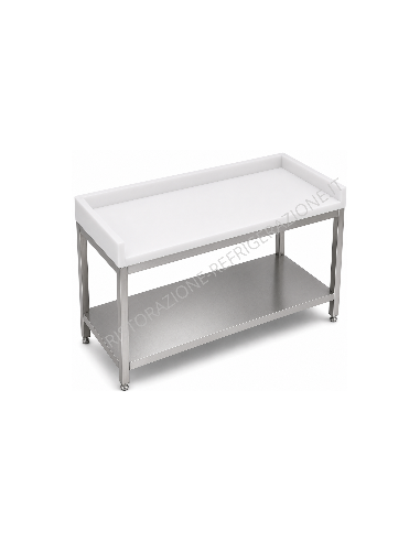 Tavolo con ripiano AISI 304 - Piano in...