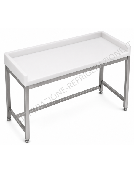 Table per day AISI 304 - Polyethylene top - 3 racks - Depth 80