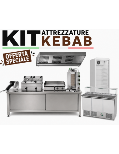 Complete Kebab Kit with Refrigerated Saladette,...