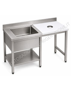 Tavolo sbarazzo - Con ripiano - Profondità 70 - Piano in...