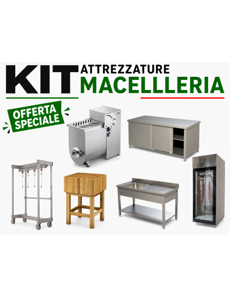 Complete Butchery Kit with Meat Aging Cabinet, Meat Mixer and Quarter Carriage