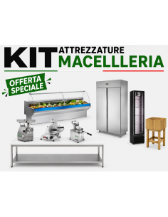 Kit Completo Macelleria con Banco Alimentare, Tritacarne...
