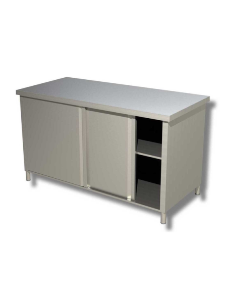 Frigo 700 L, freidora 9+9, cocina gas 4 fuegos, mesa 430 puertas corred. 200 cm, campana sin motor 240 cm, fry top el. estriado