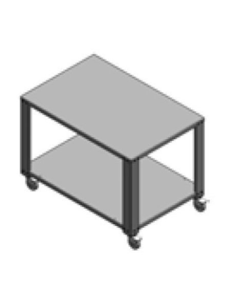 400 L fridge, 5 GN2/3 oven with stand, 4-burner range, gas griddle and 8+8 L fryer, table 210 cm, powered hood 200 cm