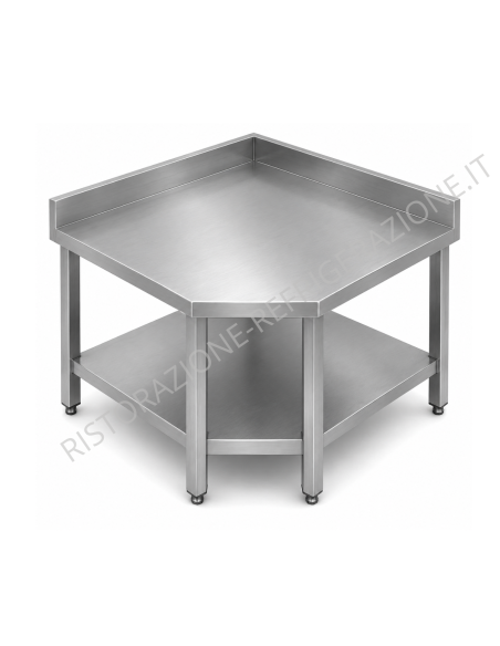 Table with shelf AISI 304 - Alzatina - cm 100 x 100 x 70 x 85/90 h