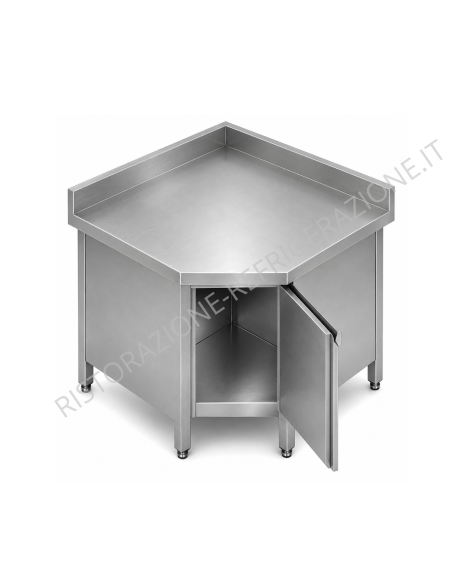 Mesa cerrada AISI 304 - Alzatina - No estante - cm 110 x 110 x 70 x 85/90 h
