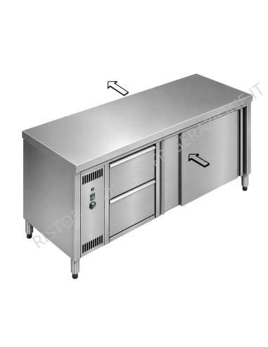 Hot pass table AISI 304 - Depth 70