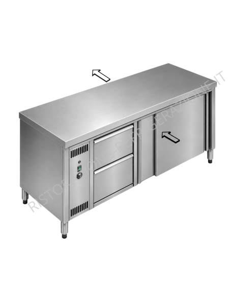 Hot pass table AISI 304 - Depth 70