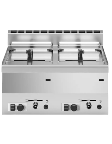 Gas pasta cooker 13 L with baskets, griddle, 6...