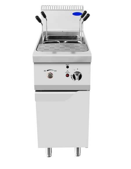 Frigo 1400 L, plancha, freidora 8+8 L, lavamanos, 6 fuegos, horno, abatidor, campana 200 cm, mesa fría 178 cm, cuecepastas 24 L