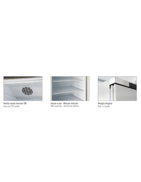 Stainless Steel Static Refrigerated Cabinet 600 lt - temperature +0°/ +10°C - cm 77.5 x 76 x 186 h