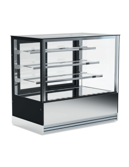 Hot showcase display 4-sided glass – 460 Lt – Temperature +30°/ +80°C - cm 90 x 74 x 130 h